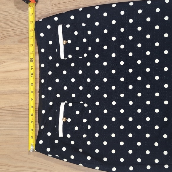 Talbot's Navy Polkadot Cotton Pencil Skirt - Picture 4 of 6
